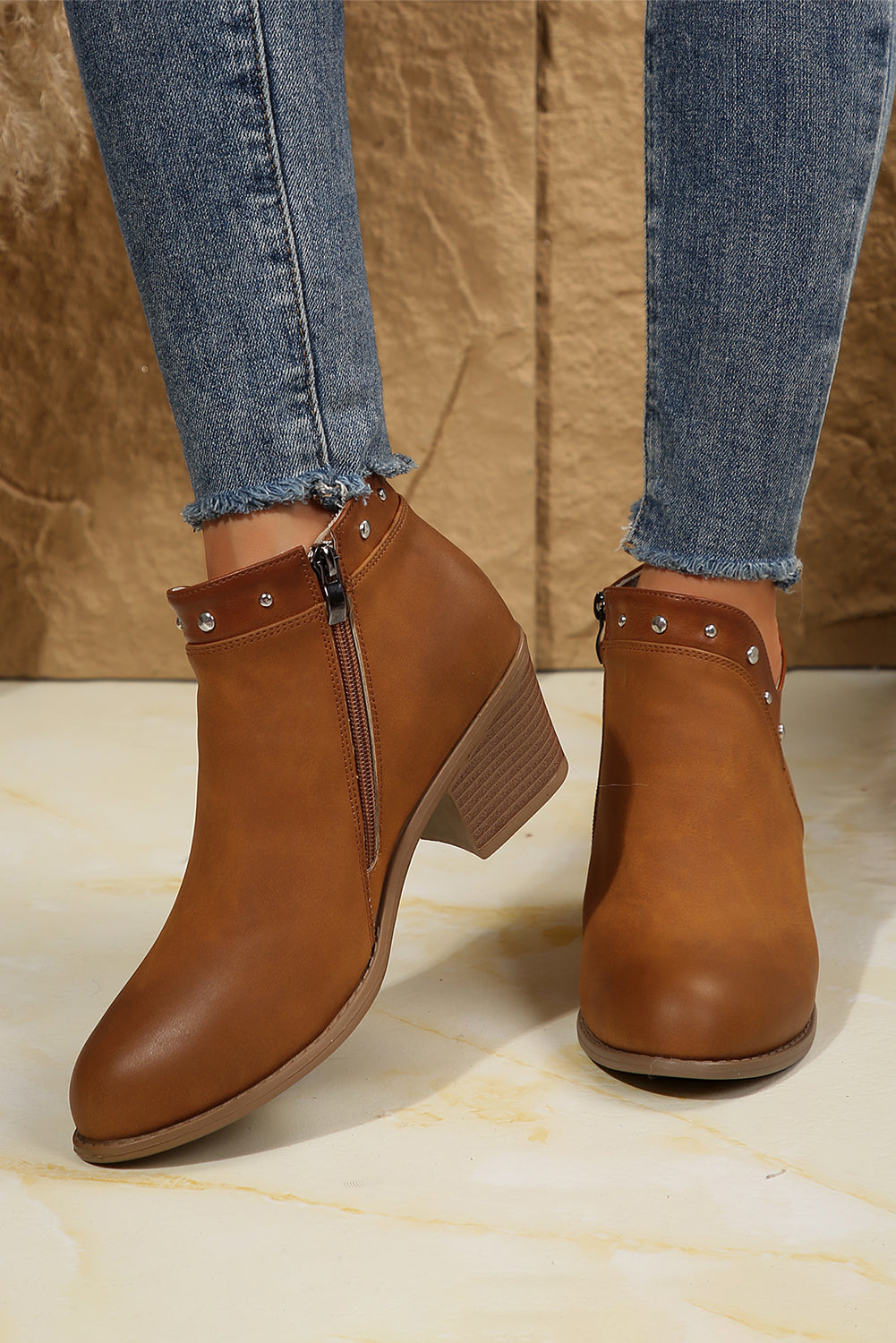 Melody Studded Ankle Boots by Threaded Pear