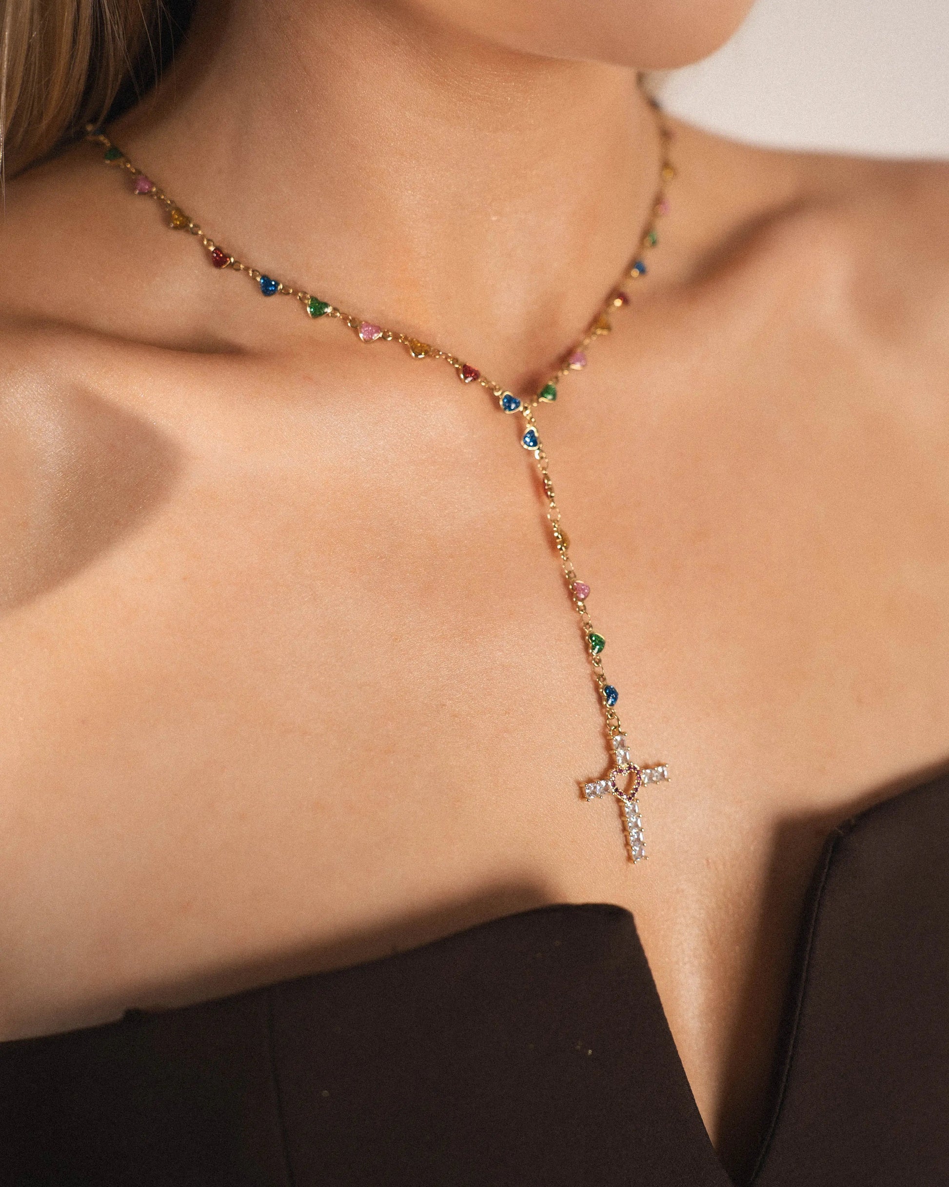Catholic Y Necklace with Cross PHOEBE'S