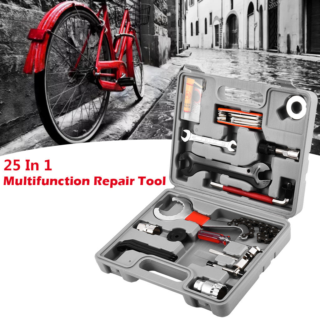 Universal Bicycle Home Mechanic 25pc Tool Kit Set Repair W/ Case by 510_Athletics LLC