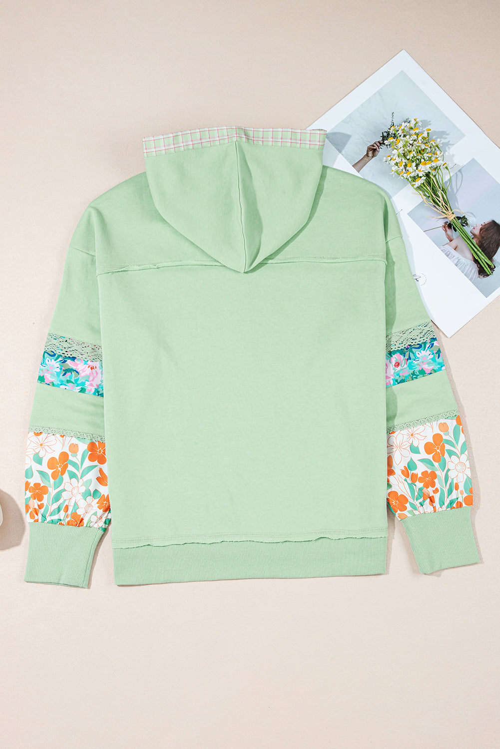 Emberly Patchwork Half Hooded Pullover by Threaded Pear