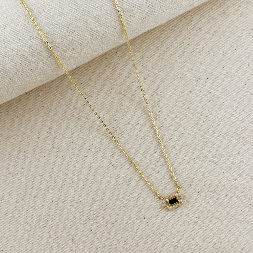 18k Gold Filled Fancy Birthstone Baguette Necklace by GoldFi