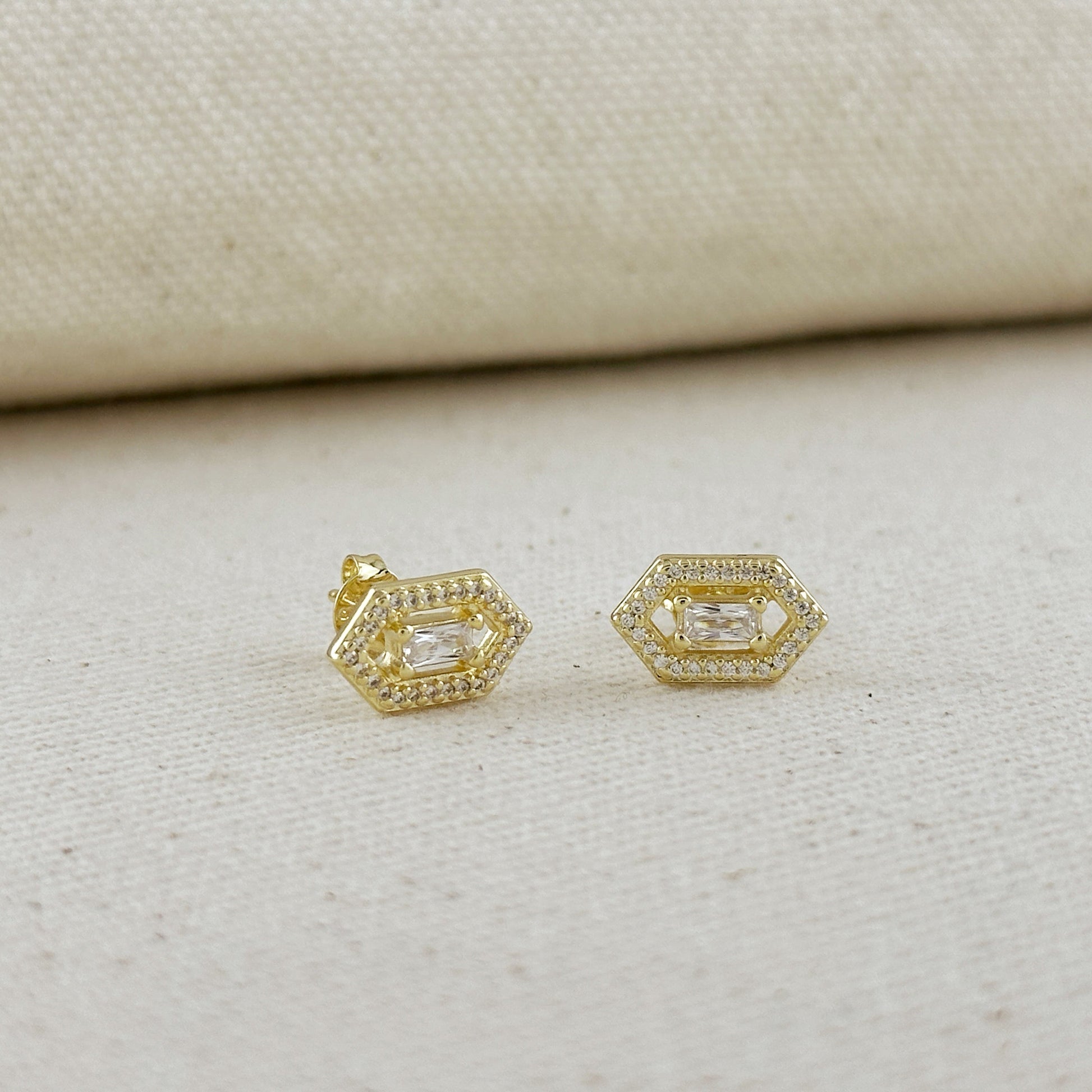 18k Gold Filled Fancy Birthstone Baguette Earrings by GoldFi
