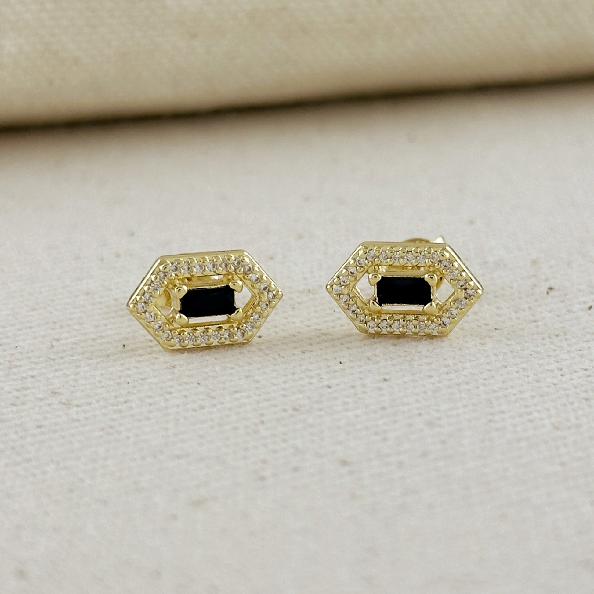 18k Gold Filled Fancy Birthstone Baguette Earrings by GoldFi