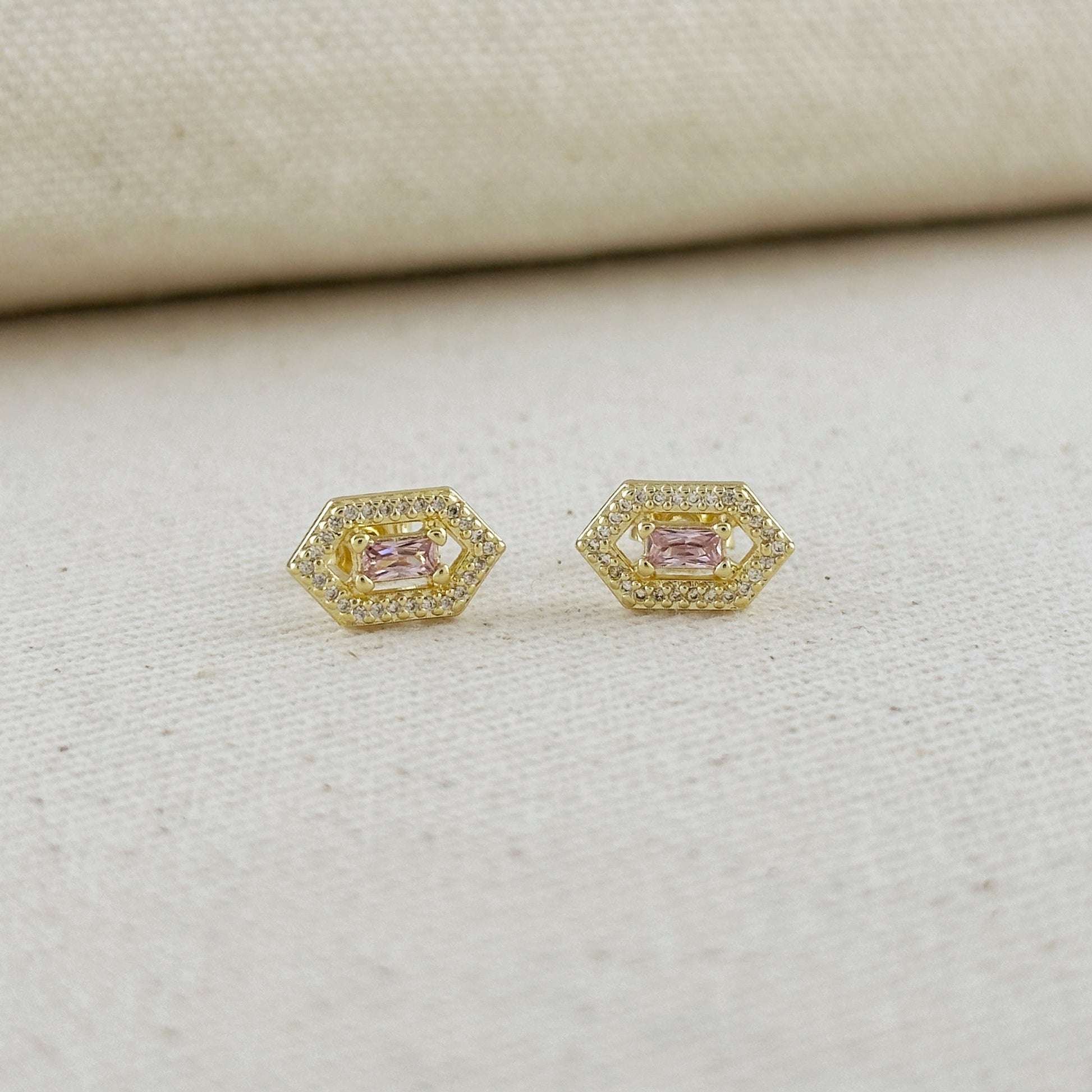 18k Gold Filled Fancy Birthstone Baguette Earrings by GoldFi