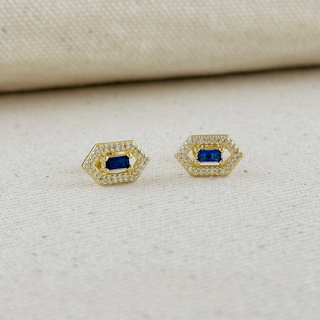 18k Gold Filled Fancy Birthstone Baguette Earrings by GoldFi