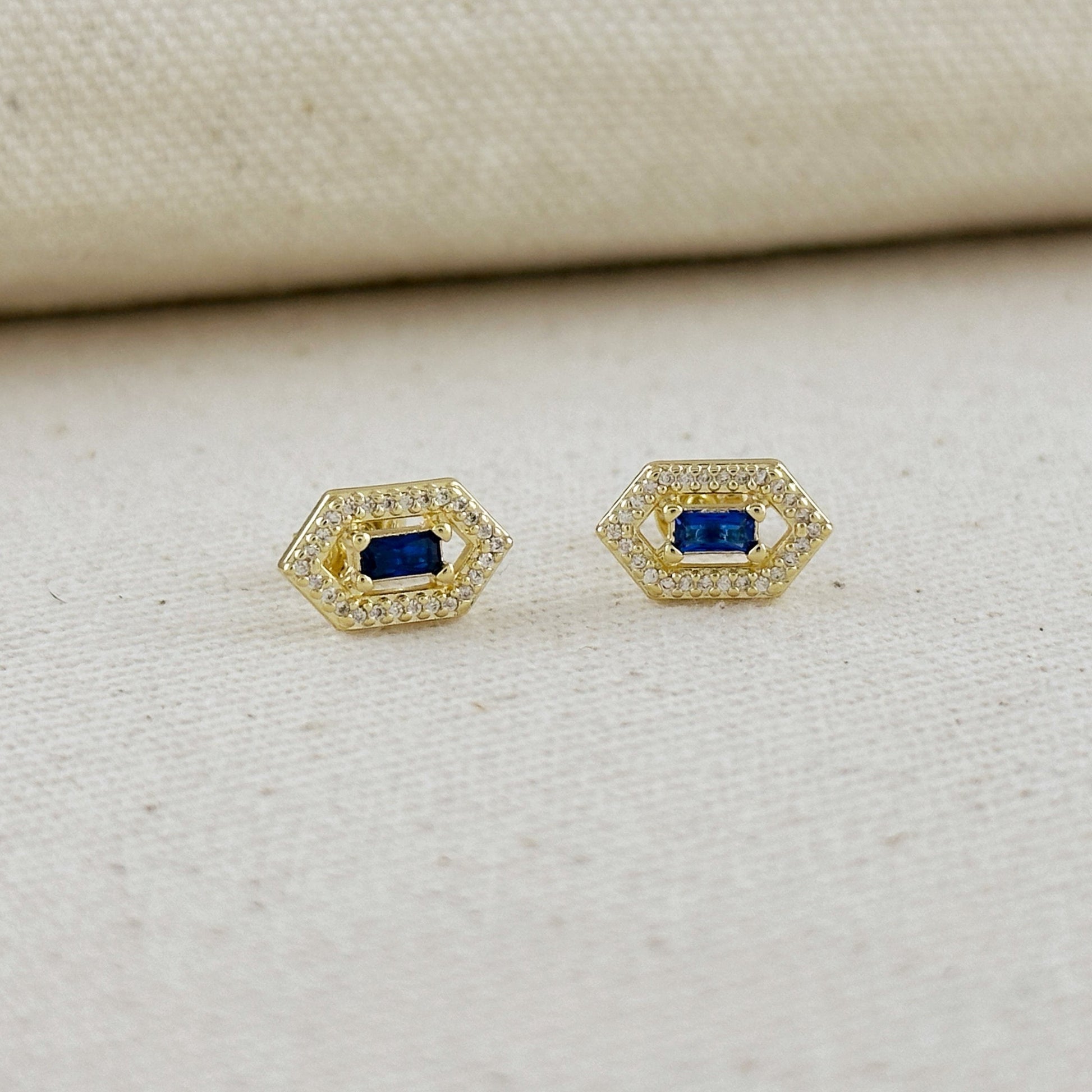 18k Gold Filled Fancy Birthstone Baguette Earrings by GoldFi