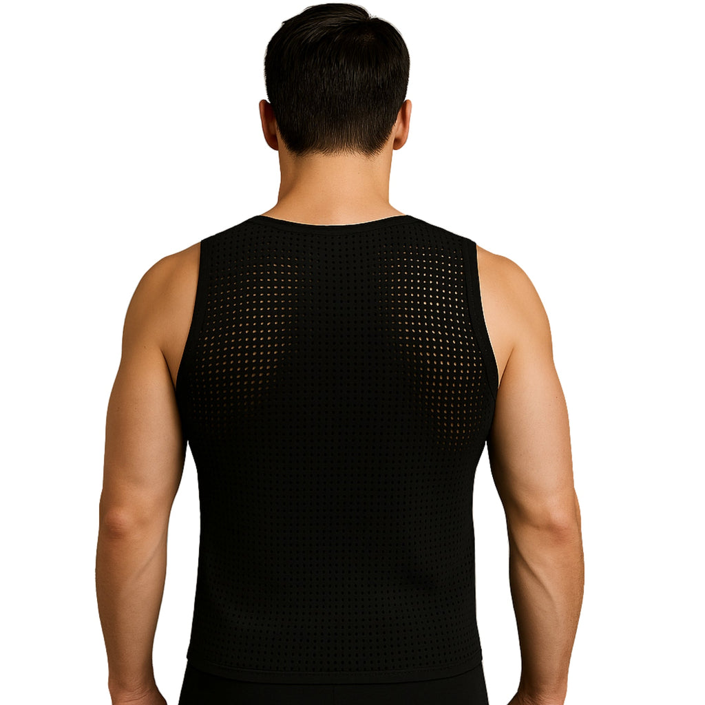 Insta Slim Men's Hollow-Out Mesh Sleeveless V-Neck Tank – 103VS00N1
