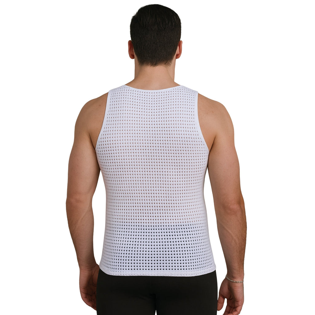 Insta Slim Men's Hollow-Out Mesh Sleeveless V-Neck Tank – 103VS00N1