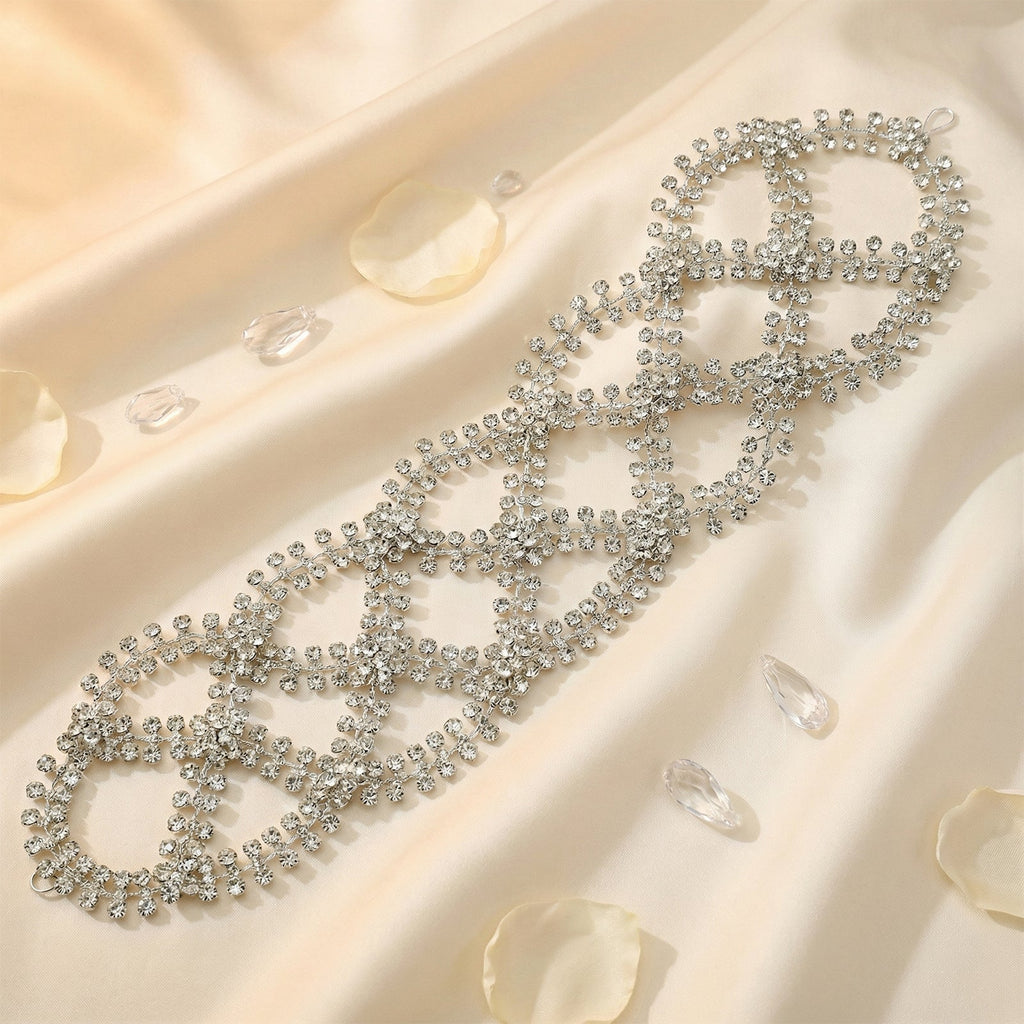 Silver Rhinestone Bridal Tiara Wedding Headpiece - Bridella BHP243-S by Bridella