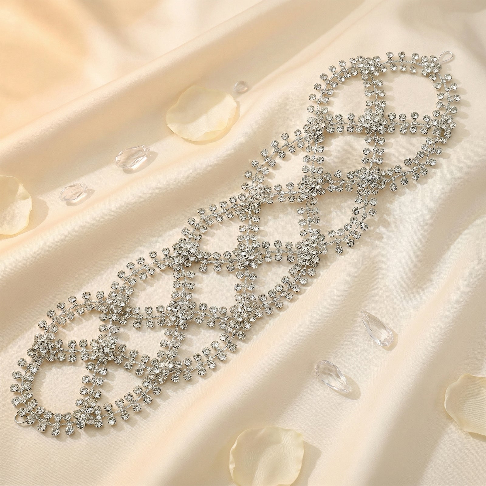 Silver Rhinestone Bridal Tiara Wedding Headpiece - Bridella BHP243-S by Bridella