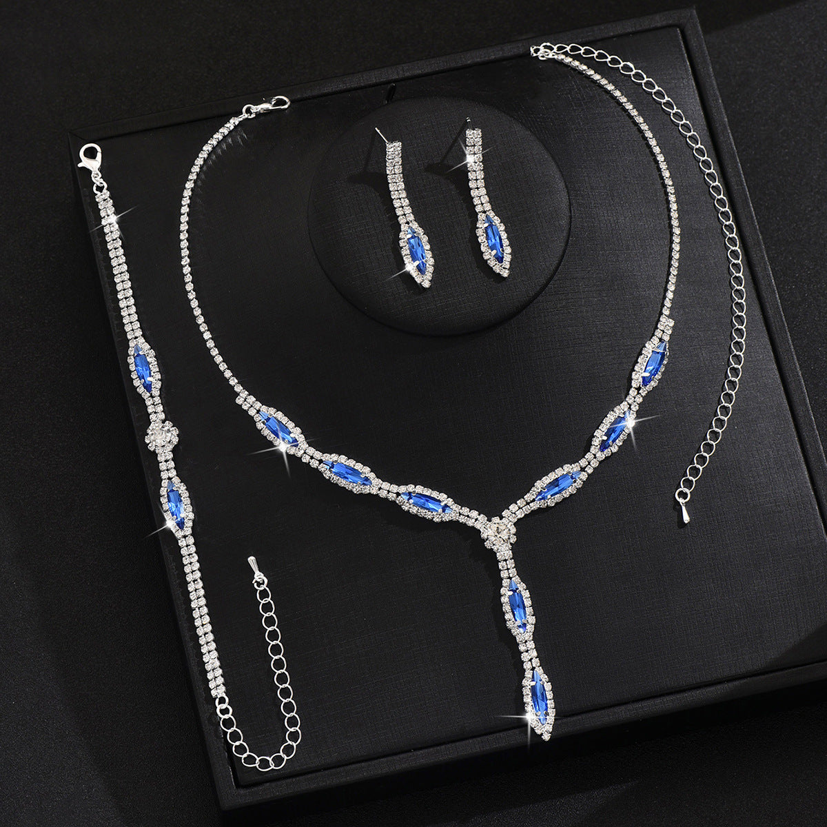 Chinese Wedding Bridal Jewelry Necklace Earrings 3-Piece Suit Banquet Dress Fashion Versatile Elegant Accessories Wholesale