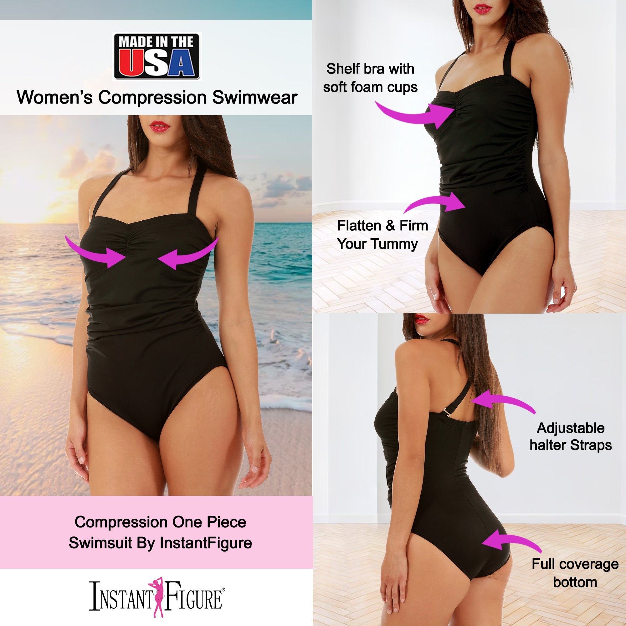 Swimsuit Halter Strap One Piece, Santa Barbara, CA