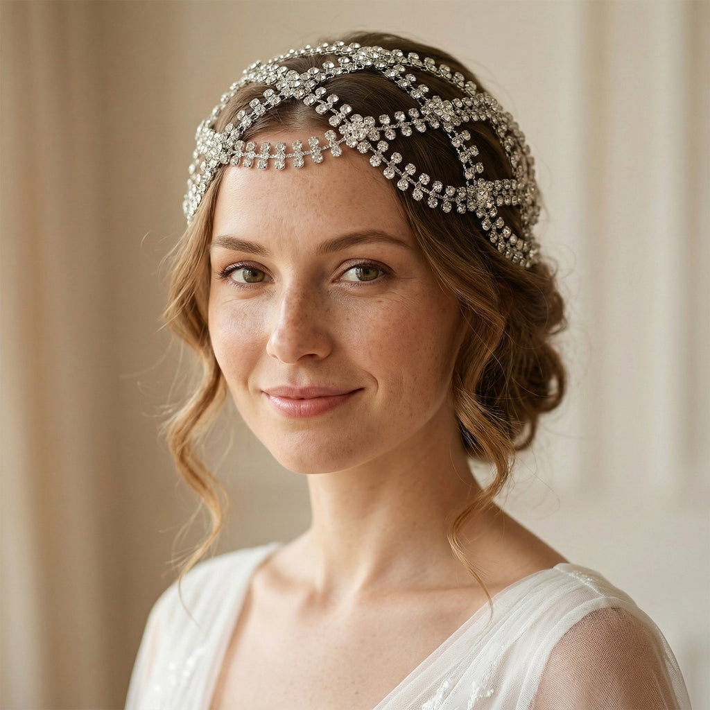Silver Rhinestone Bridal Tiara Wedding Headpiece - Bridella BHP243-S by Bridella