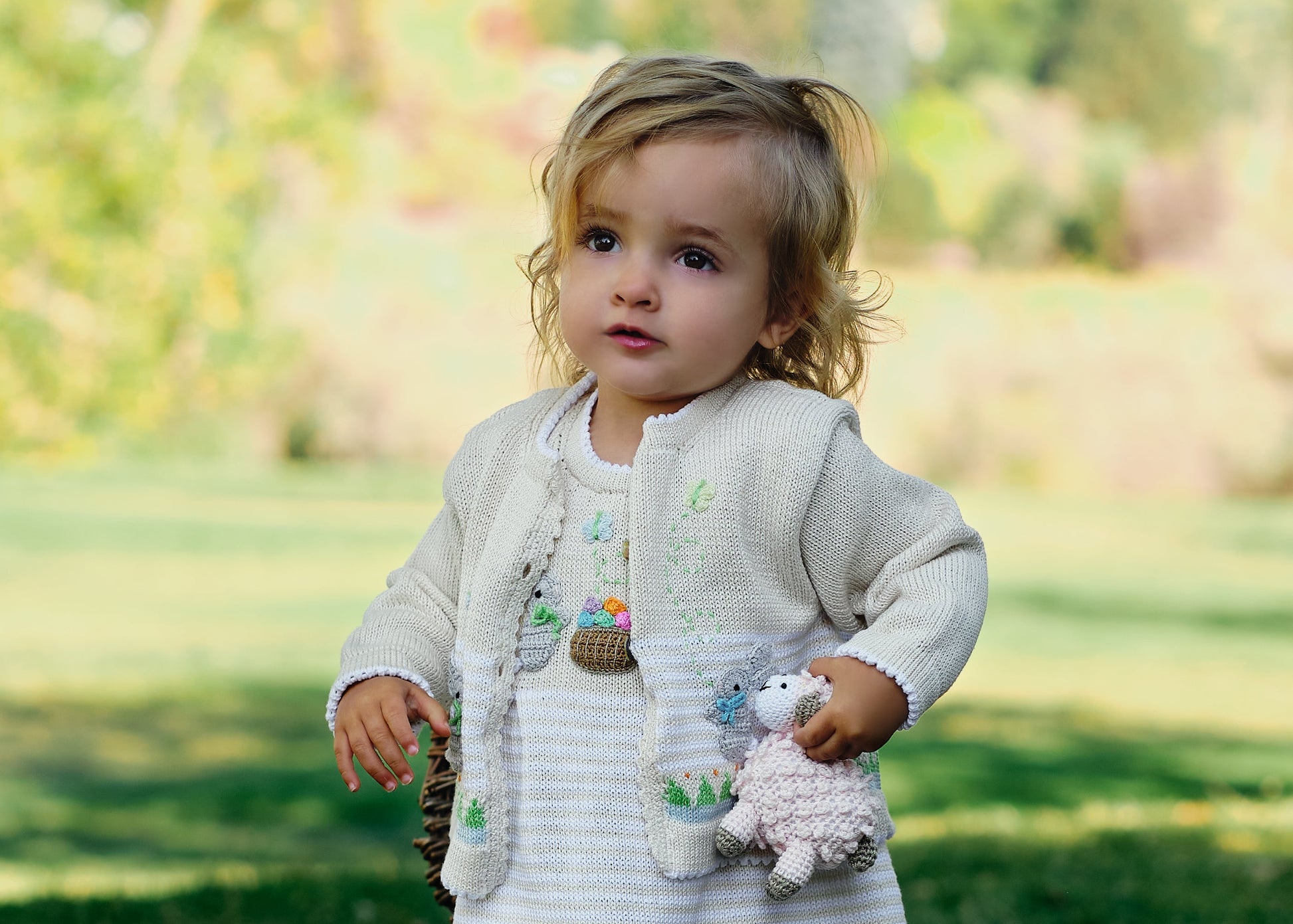 Easter Cardigan with Bunnies by Melange Collection