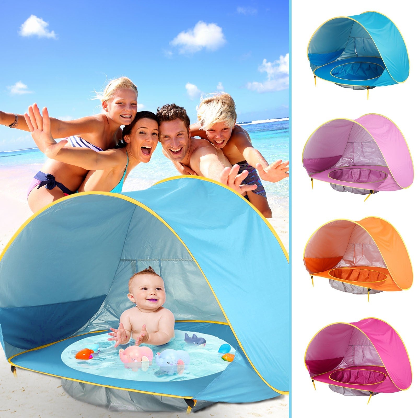 Baby Beach Tent Kids Outdoor Camping Easy Fold Up Waterproof  Up Sun Awning Tent UV-protecting by G8Central.com