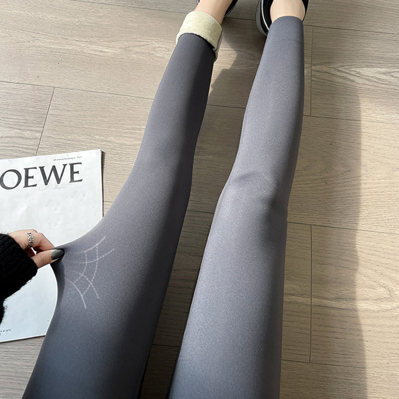 Belly-controlling Butt Lifting Leggings With Three-breasted Design Winter High Waist Slim Zipper Pants Warm Velvet And Thickened Trousers Women Clothing by 510_Athletics LLC