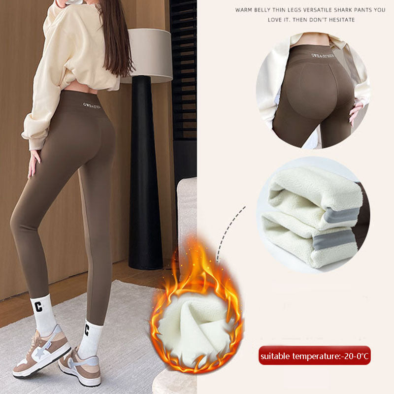 Fleece Thickened Leggings Winter -20 To 5 Shark Pants For Women High Waist Tight Skinny Tummy Control Buttocks Slimming Yoga Pants by 510_Athletics LLC