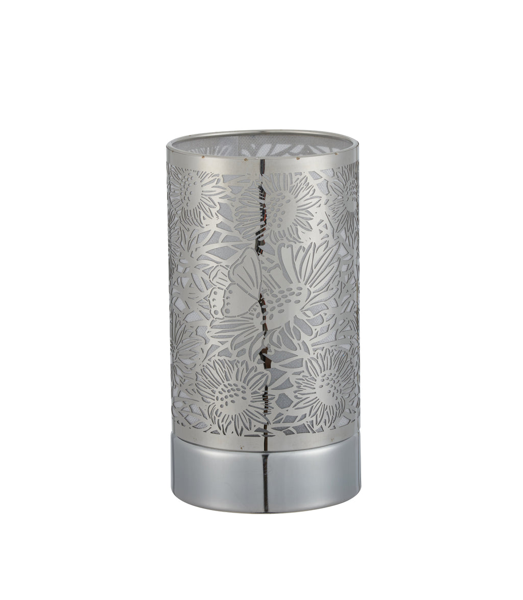 7" touch lamp-Fragrance Wax Melts Warmer -Electric Candle Essential Oil Burner-Metal Silver Sunflower Table Decor - Peterson Housewares & Artwares