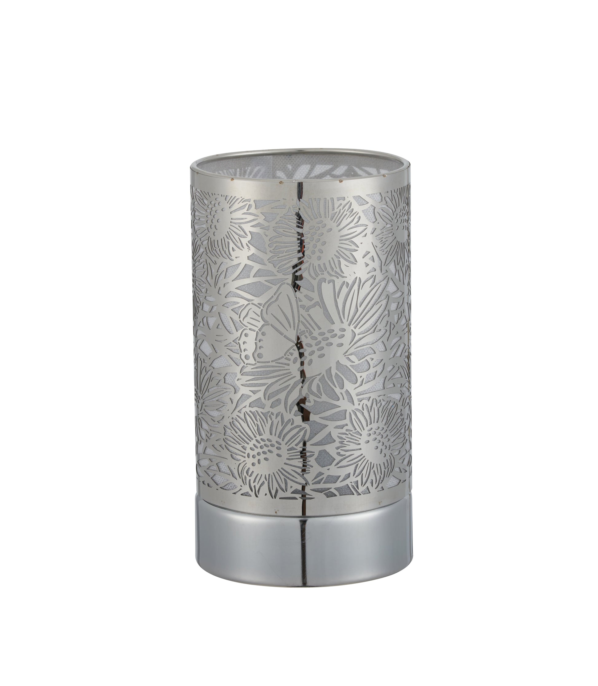 7" touch lamp-Fragrance Wax Melts Warmer -Electric Candle Essential Oil Burner-Metal Silver Sunflower Table Decor - Peterson Housewares & Artwares