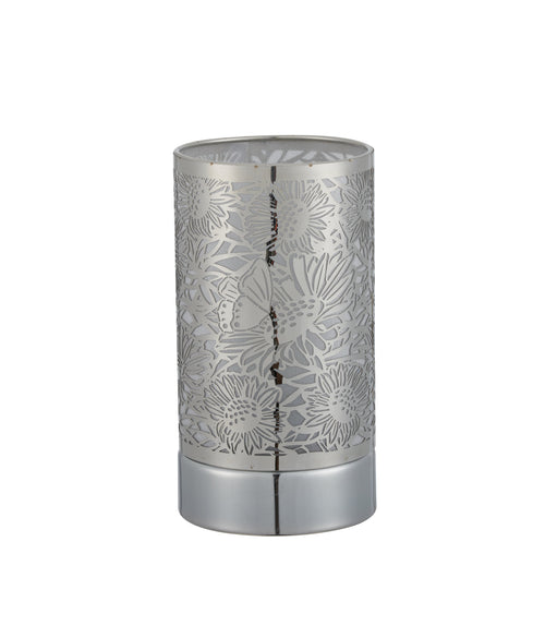 7" touch lamp-Fragrance Wax Melts Warmer -Electric Candle Essential Oil Burner-Metal Silver Sunflower Table Decor - Peterson Housewares & Artwares
