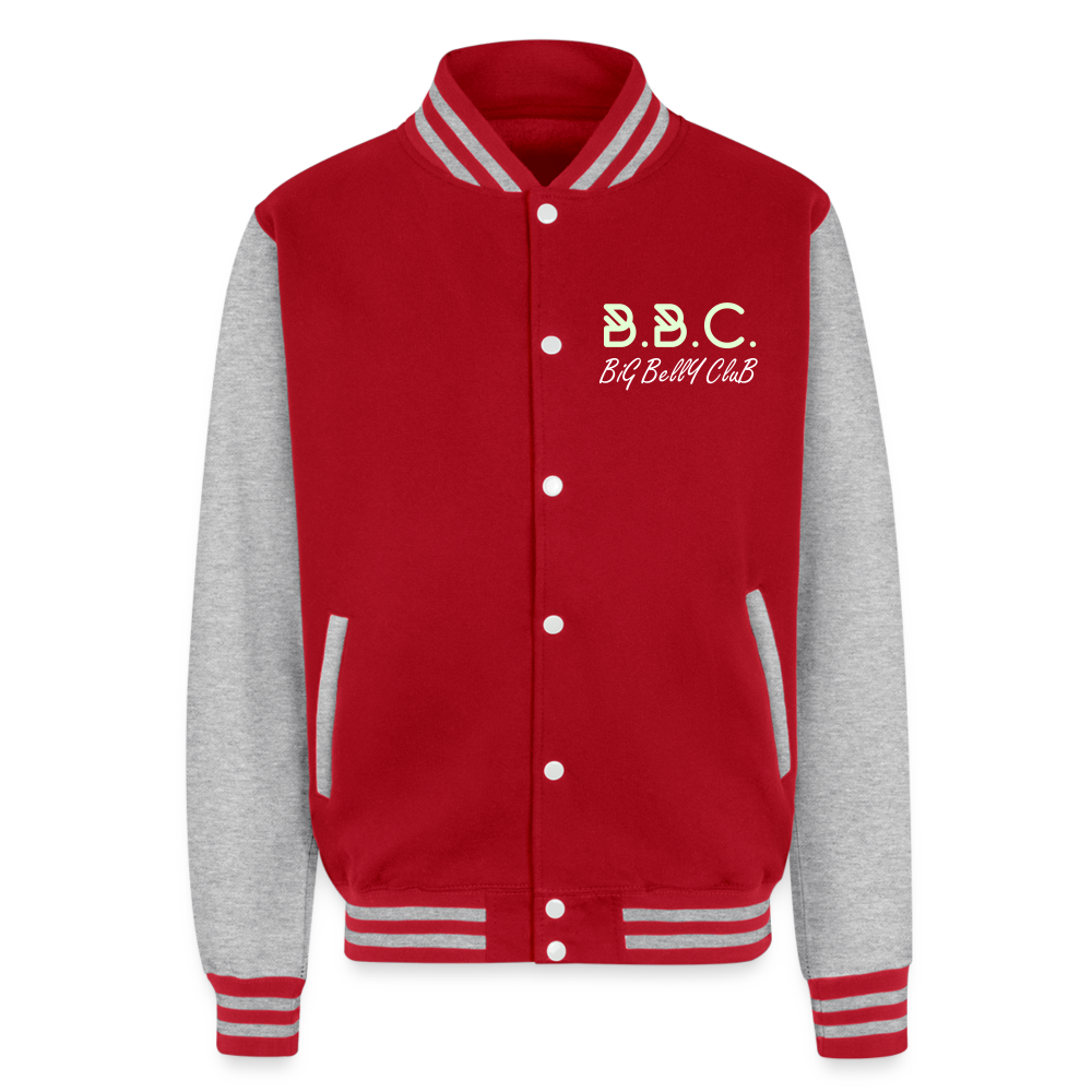 "510_Athletics" BBC Heavyweight Letterman Jacket - red/heather grey