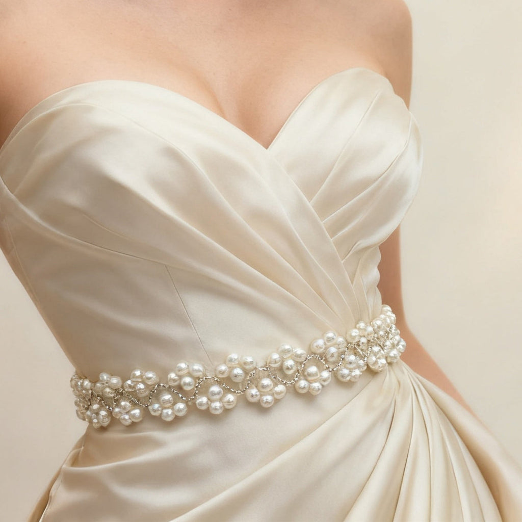 BS147 ivory pearl belt