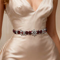 BS174R burgundy rhinestone belt