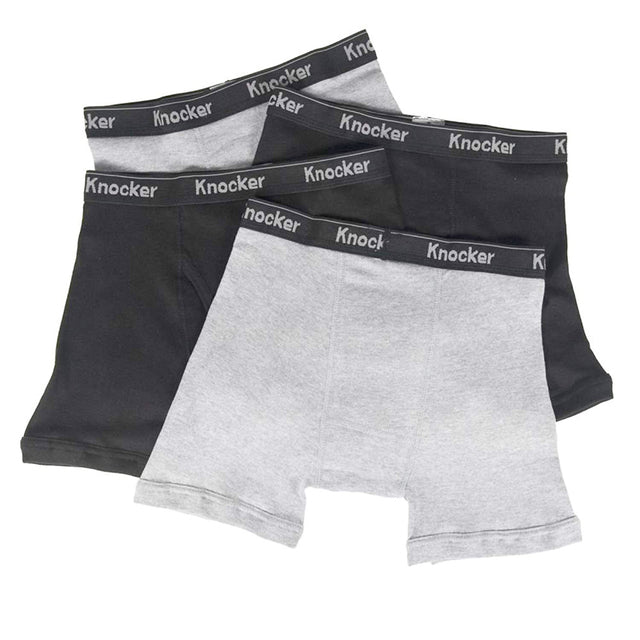 4-Pack Knocker Men's 100% Cotton Boxer Briefs by Infinite Basics
