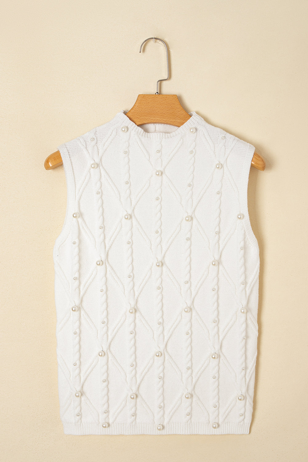 Alaia Pearled Textured Knit Sweater Vest - Threaded Pear