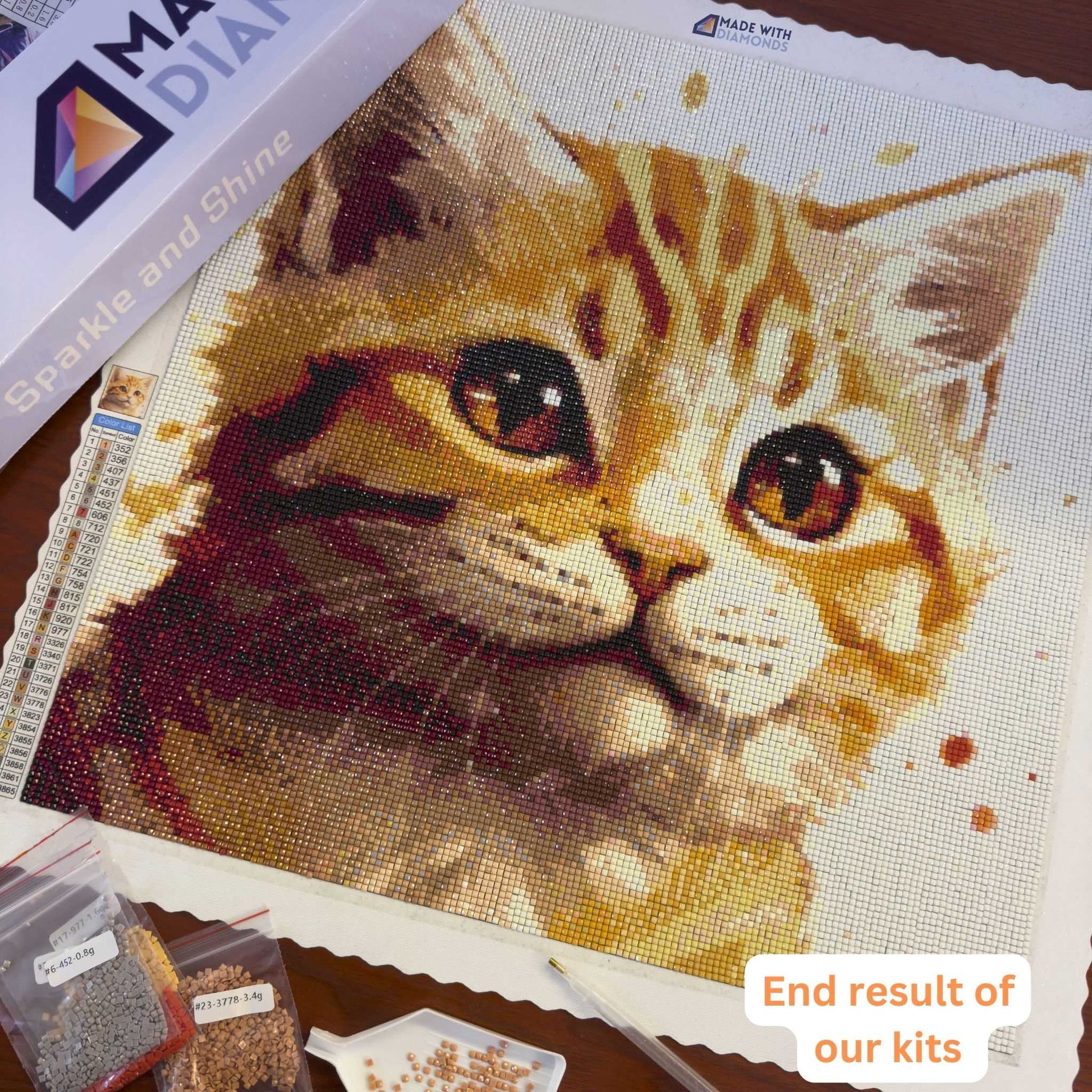 Kitten Diamond Painting End Result Cat