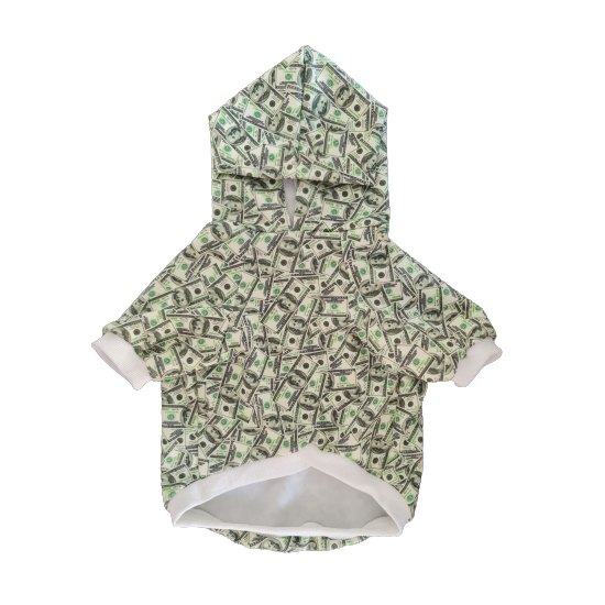 Money Print Dog Hoodie - Furr Baby Gifts