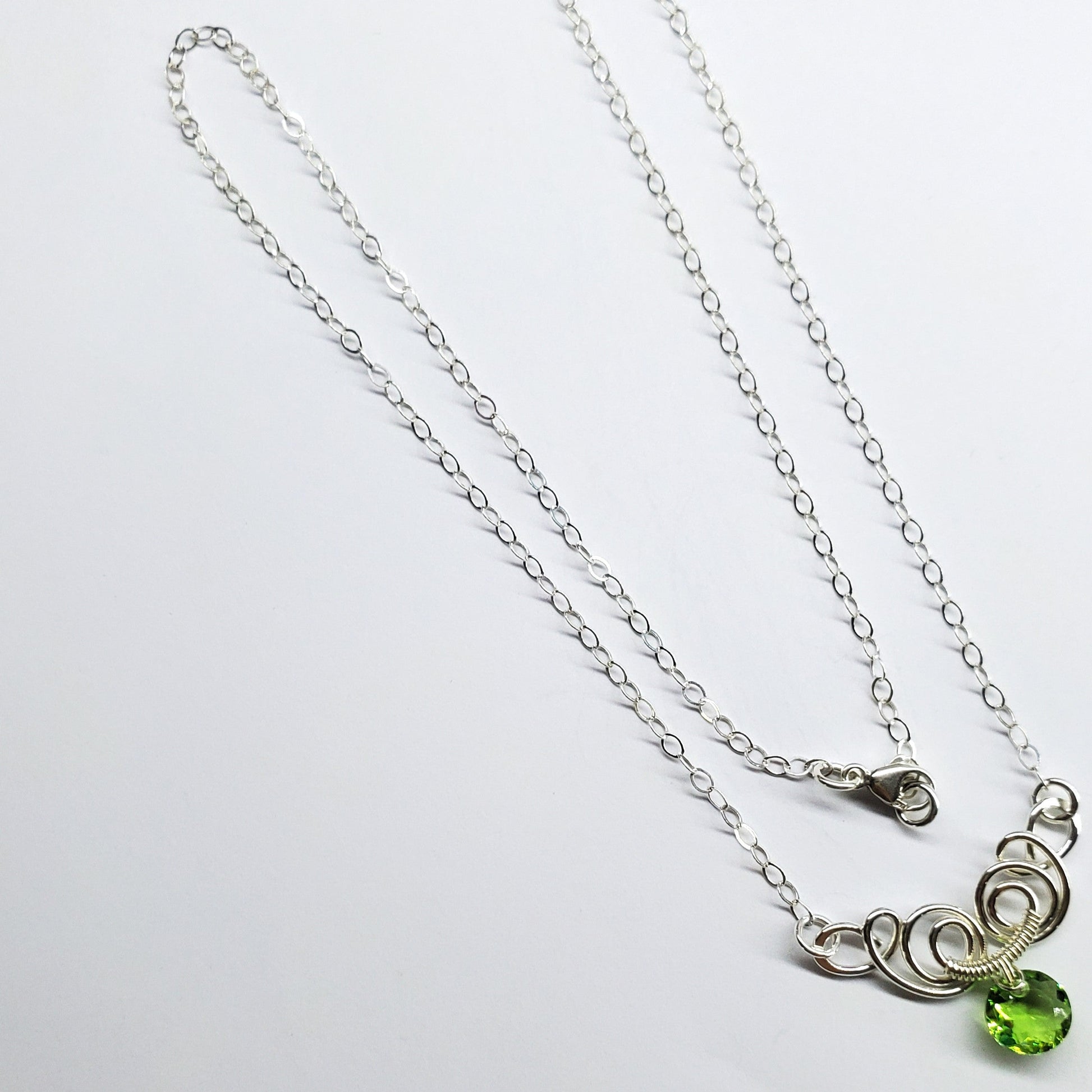 AMD1044-AMD1044-2-AMD1044-3-AMD1044-4-AMD1044-5-AMD1044-6-AMD1044-7 Silver Wire Sculpted Round Aqua Crystal Pendant Necklace - Necklace - Alexa Martha Designs   