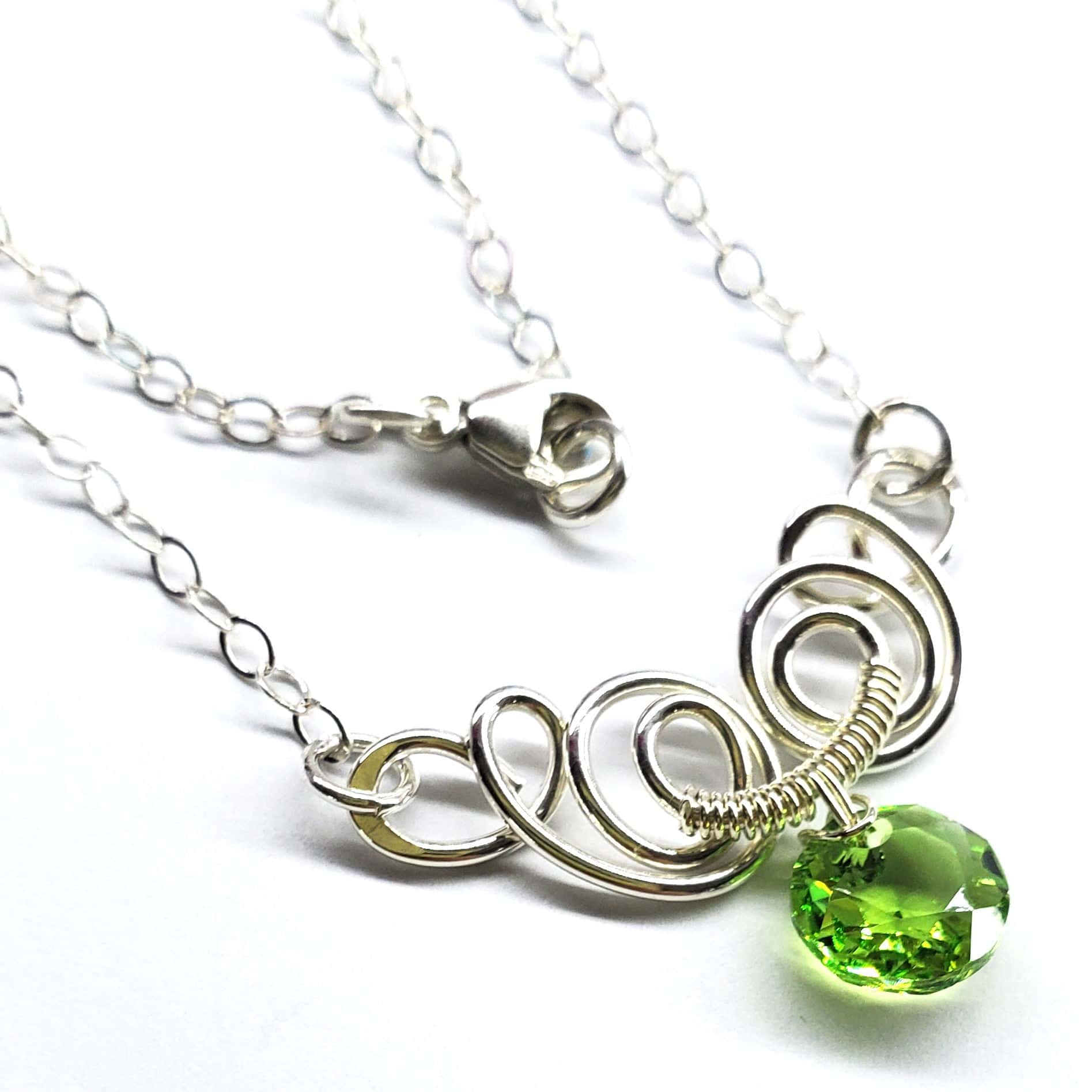 AMD1044-AMD1044-2-AMD1044-3-AMD1044-4-AMD1044-5-AMD1044-6-AMD1044-7 Silver Wire Sculpted Round Aqua Crystal Pendant Necklace - Necklace - Alexa Martha Designs   