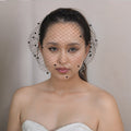 white white pearl mesh birdcage veil
