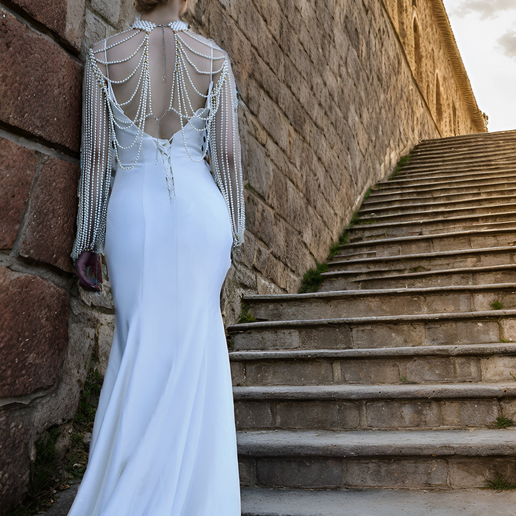 VG67 ivory pearl shawl