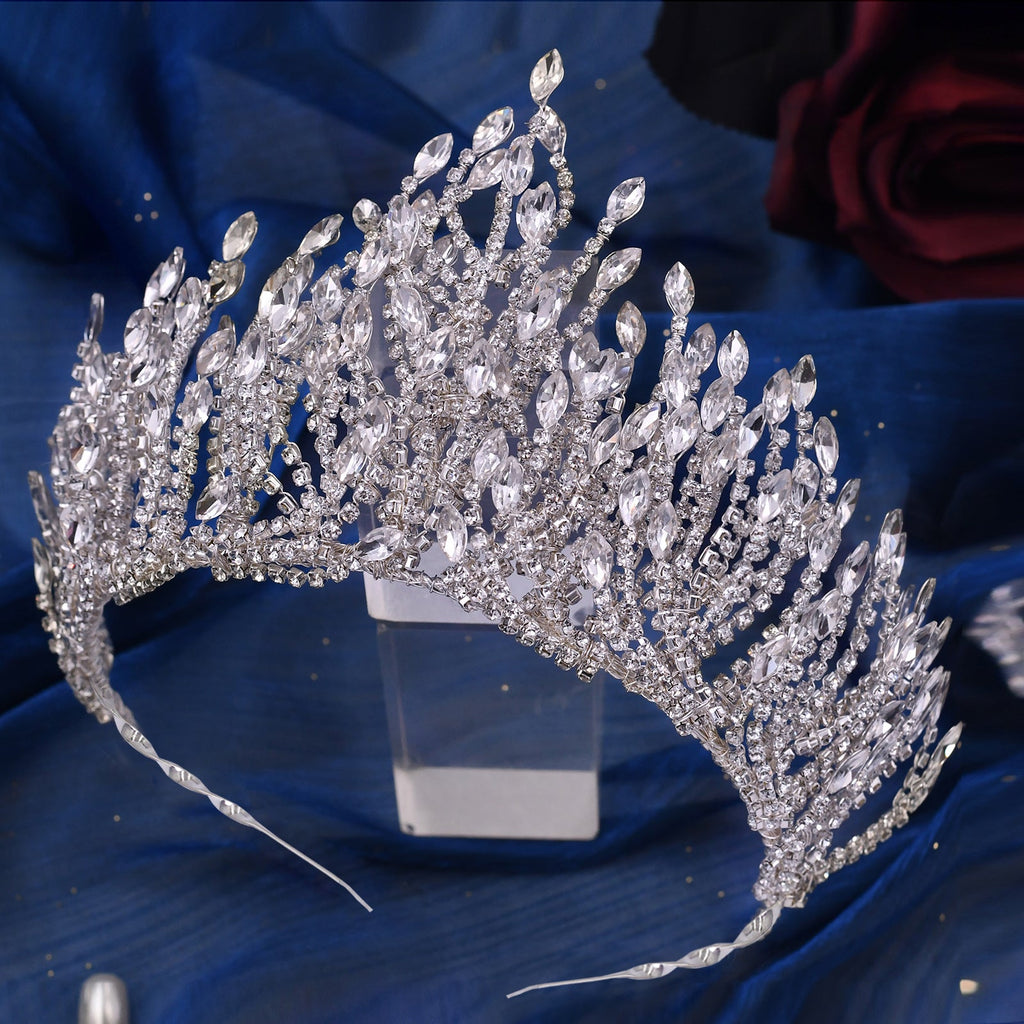 BHP374-S silver rhinestone crown
