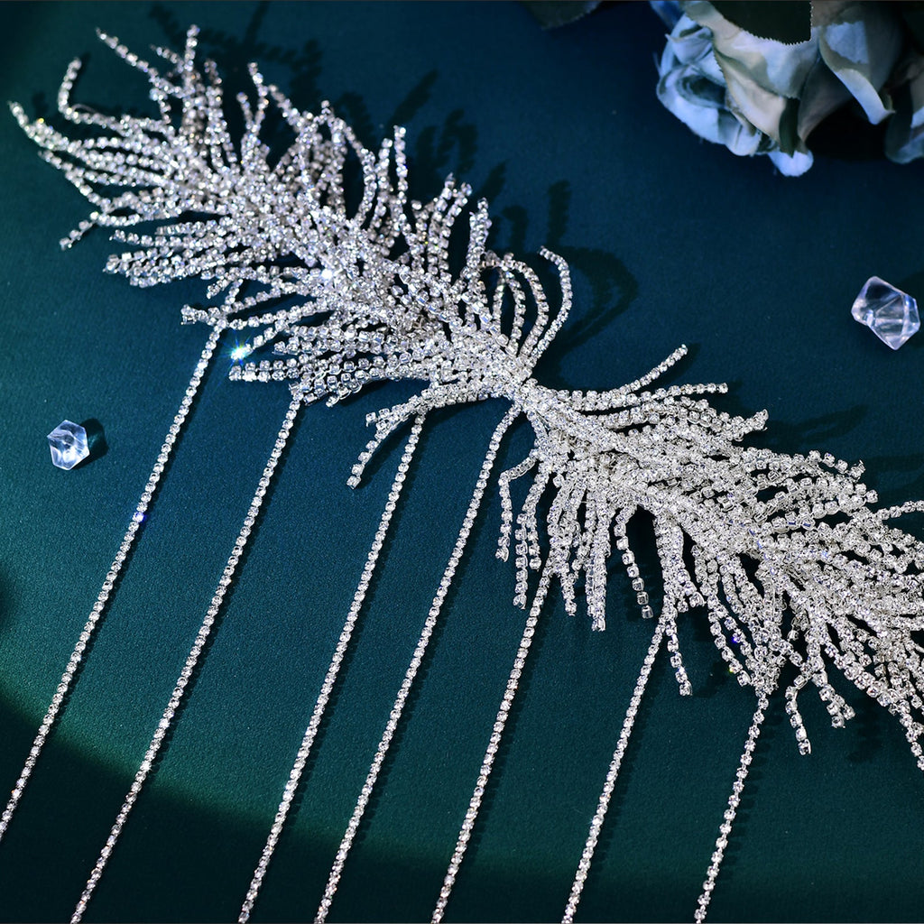 BHP639-S silver rhinestone headband