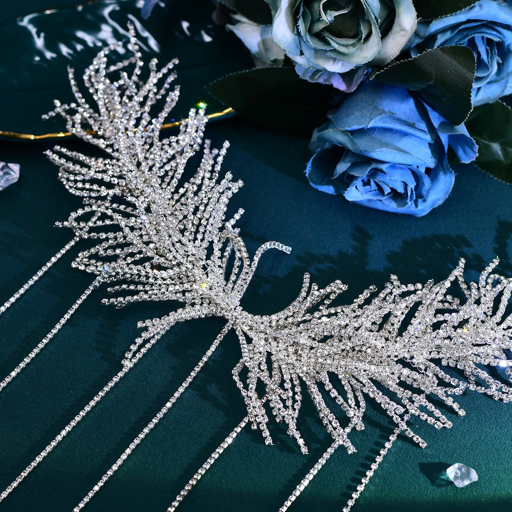 BHP639-S silver rhinestone headband