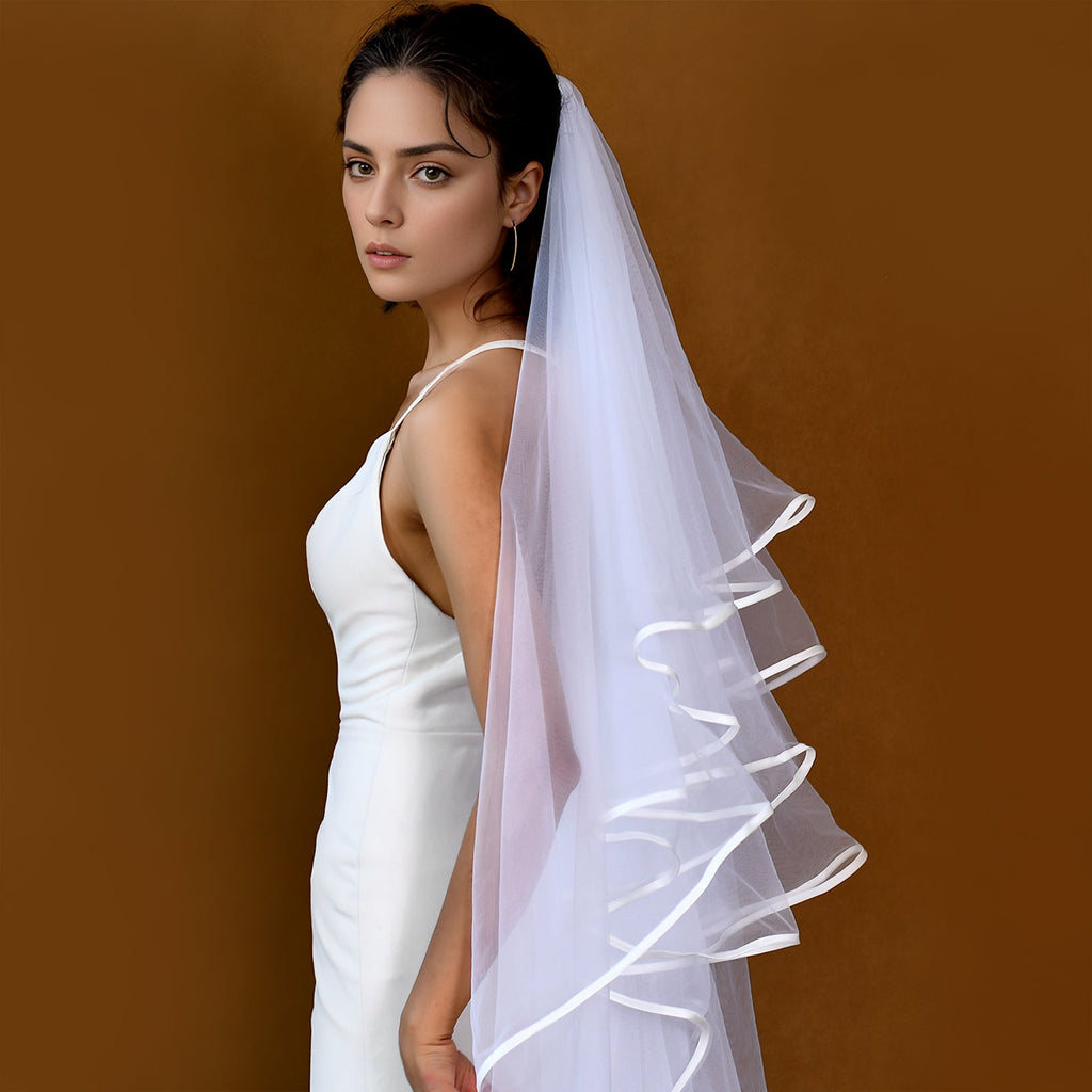 M100-W white mesh veil