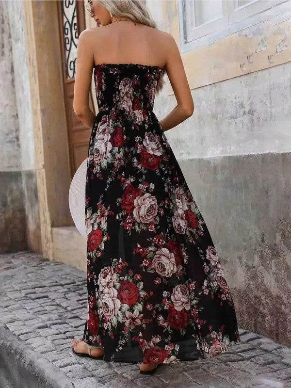 Floral Strapless High-Slit Maxi Dress - Shop Style & More | Fresh Looks, Everyday Deals & Free Shipping