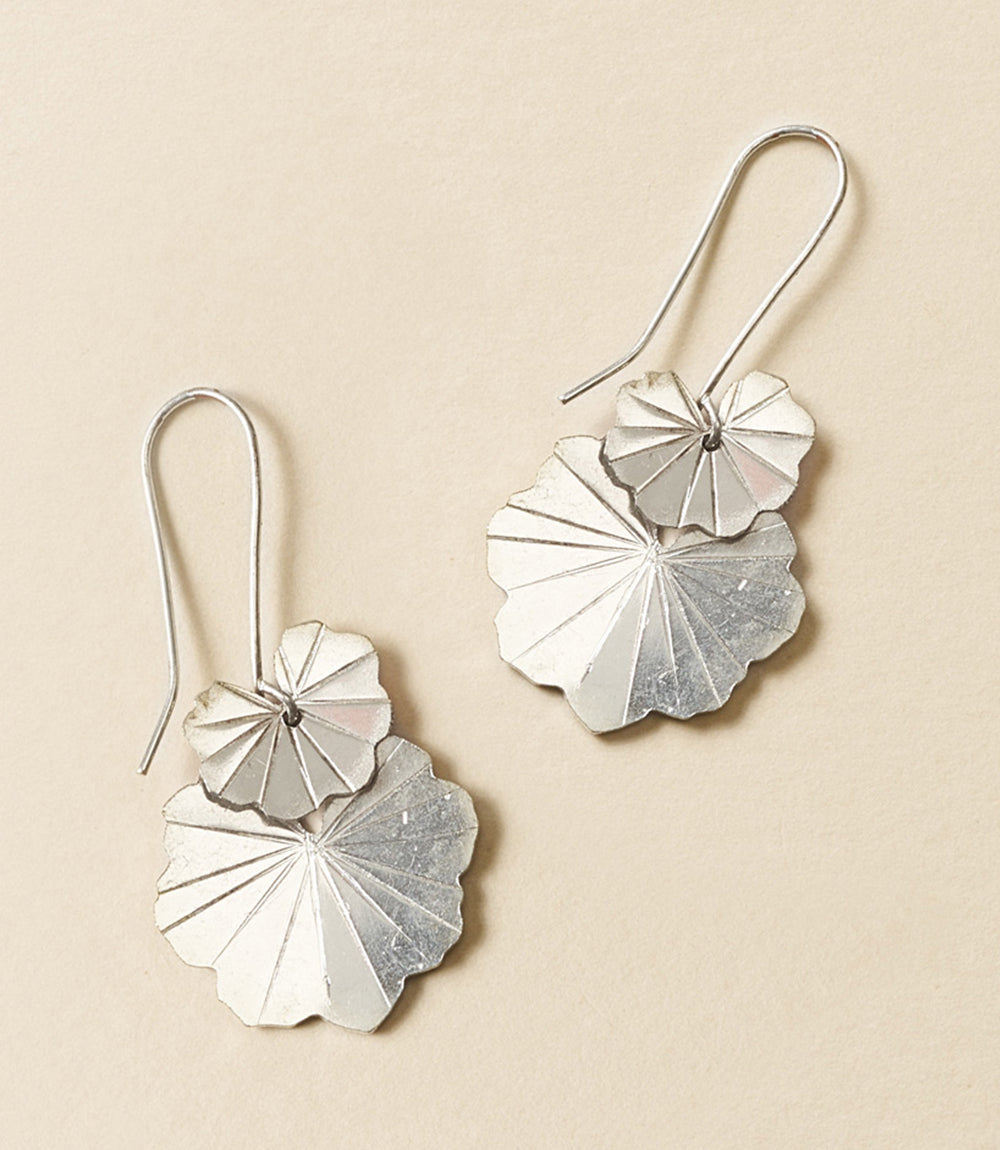 Sayuri Ginkgo Leaf Silver Dangle Earrings by Matr Boomie