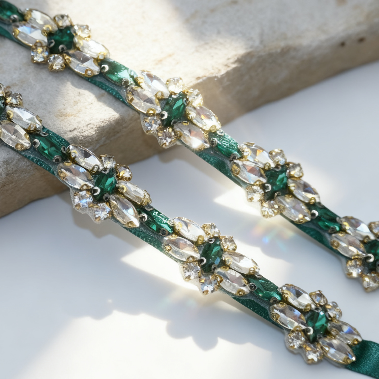 Green Rhinestone Bridal Belt Wedding Sash – Bridella BS333GKL by Bridella