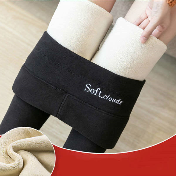 Women's High Waist Plus Velvet Thick Slim Slimming Leggings by 510_Athletics LLC
