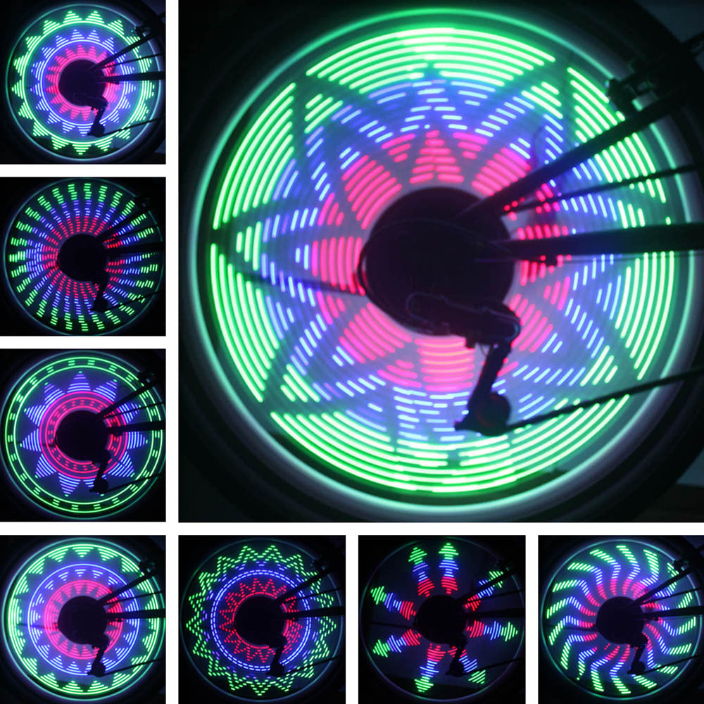 Safety Lights w/ designs for bicycle wheels for riding at night by 510_Athletics LLC
