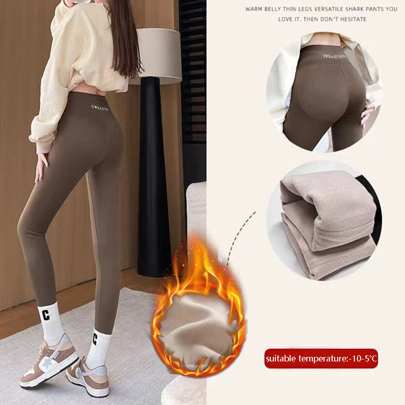 Fleece Thickened Leggings Winter -20 To 5 Shark Pants For Women High Waist Tight Skinny Tummy Control Buttocks Slimming Yoga Pants by 510_Athletics LLC
