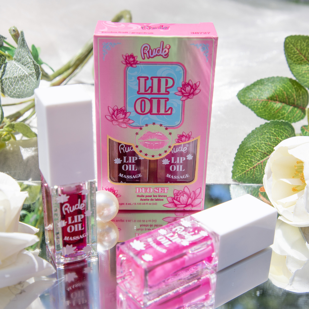 RUDE Lip Oil Massage Duo - Passion Fruit / Grapefruit Duo by Avera Group