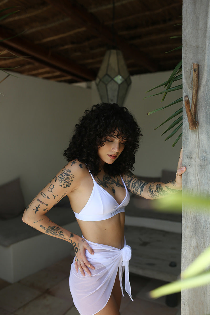 Kova Cover Up Skirt White by Lonarc Endless Summer