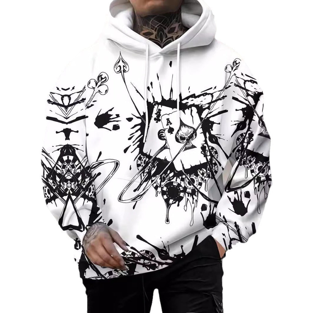 Gambler Ink Playing Cards 3D Digital Printing Hoodie by 510_Athletics LLC