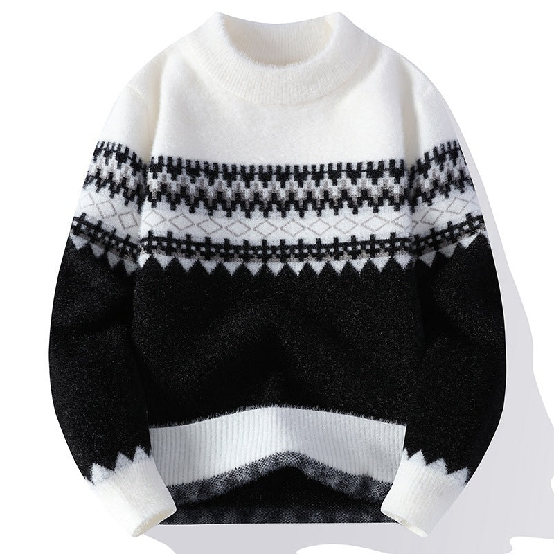Jacquard Pullover Knitted Sweater by 510_Athletics LLC