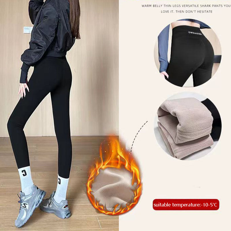 Fleece Thickened Leggings Winter -20 To 5 Shark Pants For Women High Waist Tight Skinny Tummy Control Buttocks Slimming Yoga Pants by 510_Athletics LLC